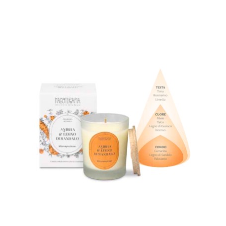 AMBRA E LEGNO DI SANDALO CANDELA 90g