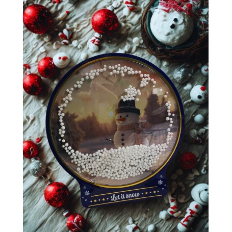 LATTA DI NATALE CON BISCOTTI - PUPAZZO DI NEVE