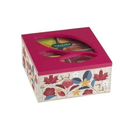 COFANETTO LEGNO ROSA A 4 SCOMPARTI - 20 FILTRI