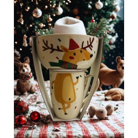 CERAMIC MUG&BOWL SET - MERRY CHRISTMAS RENNA CERAMIC MUG&BOWL SET - MERRY CHRISTMAS RENNA